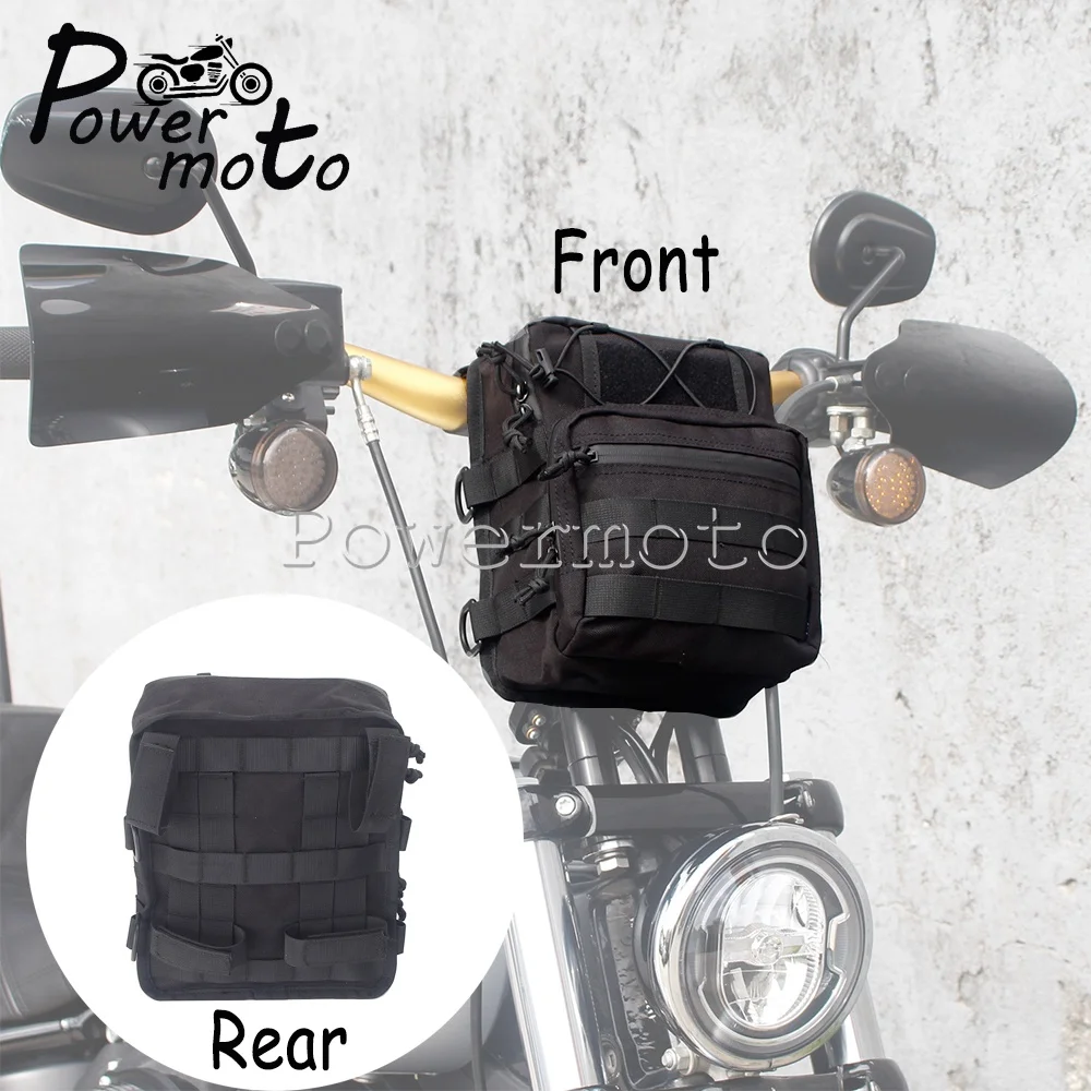 

Motorcycle Waterproof Handlebar Bag Large Travel Tool Backpack Storage Universal For Harley Honda Softail Dyna Sportster Chopper