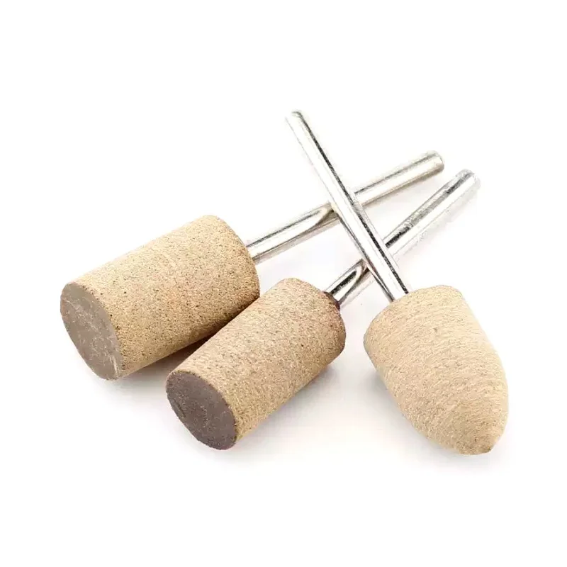 Skórzana głowica szlifierska 3mm Shank polerowanie tarcza szczotki polerskiej do narzędzi obrotowych Dremel usuwanie rdzy gratowanie polerowanie