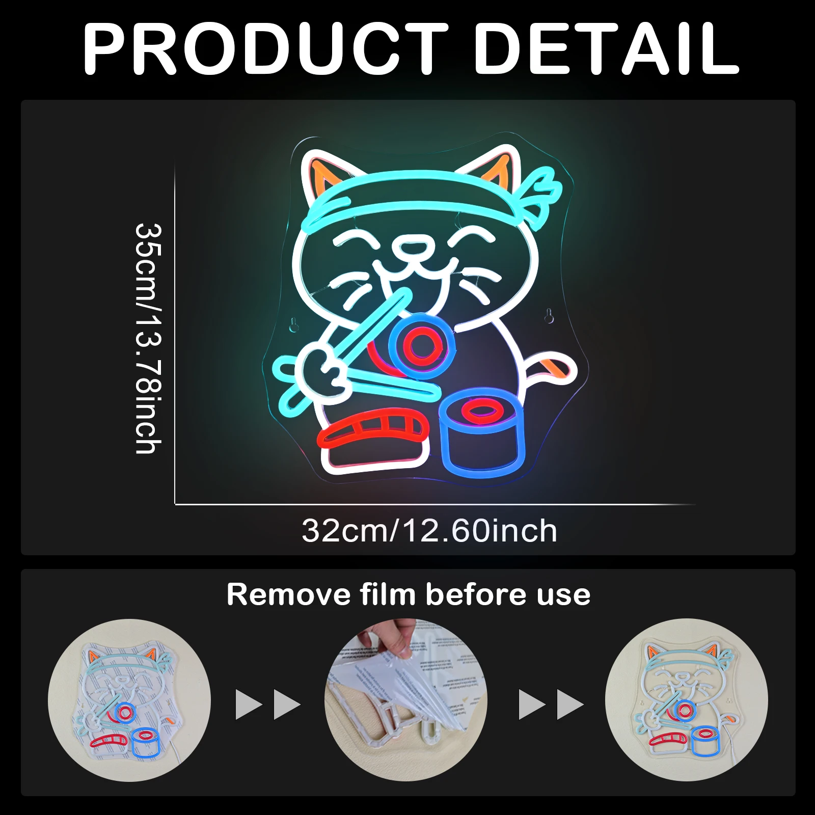 

Неоновая вывеска Sushi Cat ineonlife