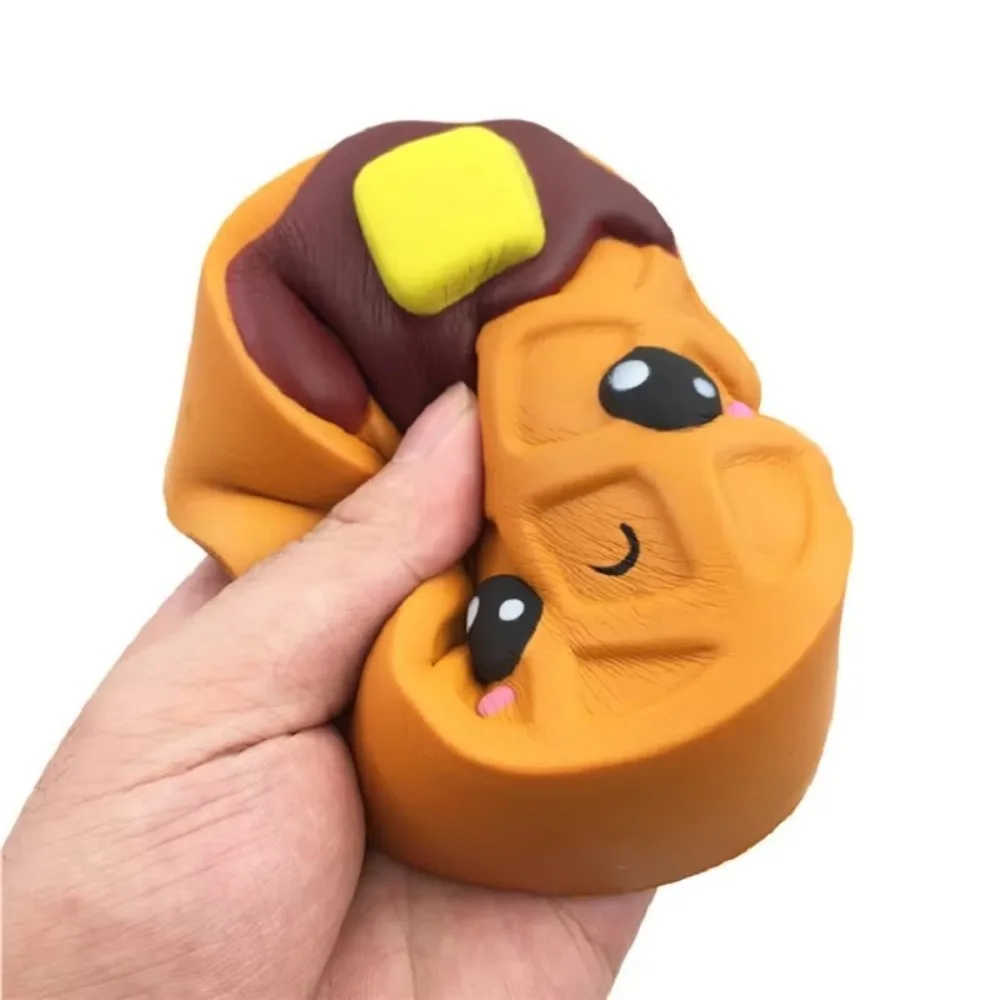 Funny Jumbo Expression Squeeze Fidget Chocolate Cake PU Squeeze Pizza Waffle Popcorn Hamburger Stress Relief Children Gifts