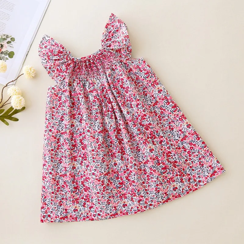 2026  Embroidered and Embroidered Dress, Girl's Flying Sleeve Baby Skirt, Baby Fragrant Skirt, Doll Skirt