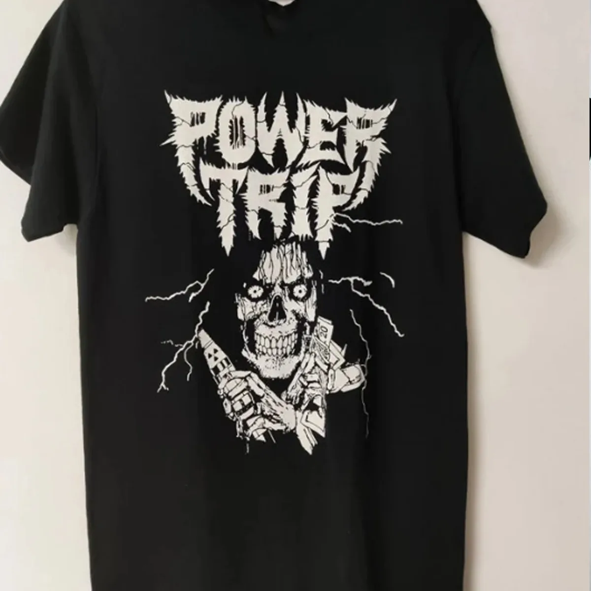 

retro Power Trip T-shirt black Short sleeve S to 5Xl