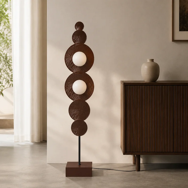 Modern Sculptural Stacked Circle LED Accent For Living Room Bedroom Reading Nook Entryway Apartment Decor Indoor Floor Lamp