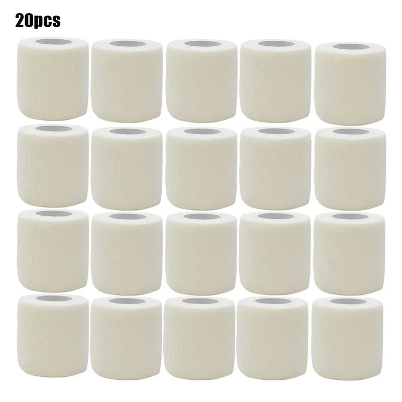 3/6/20PCS White Sports Self Adhesive Elastic Bandages Anti-slip Athletic Nonwoven Disposable Waterproof Elastic Bandage Aid Kit