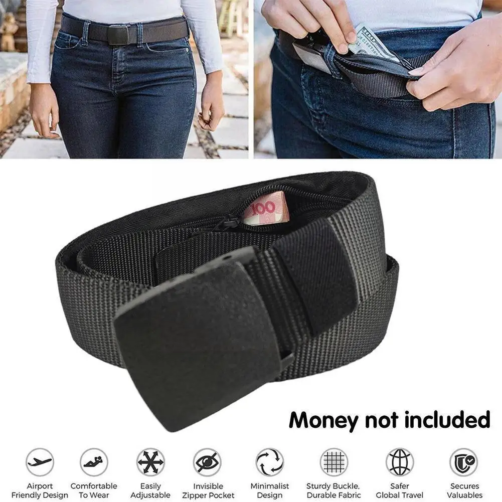 

Travel Cash Anti Theft Belt Waist Bag Women Portable Secret Hidden Money Waist Wallet 110cm Hiding Belt Pack Belt Strap Men K8B2