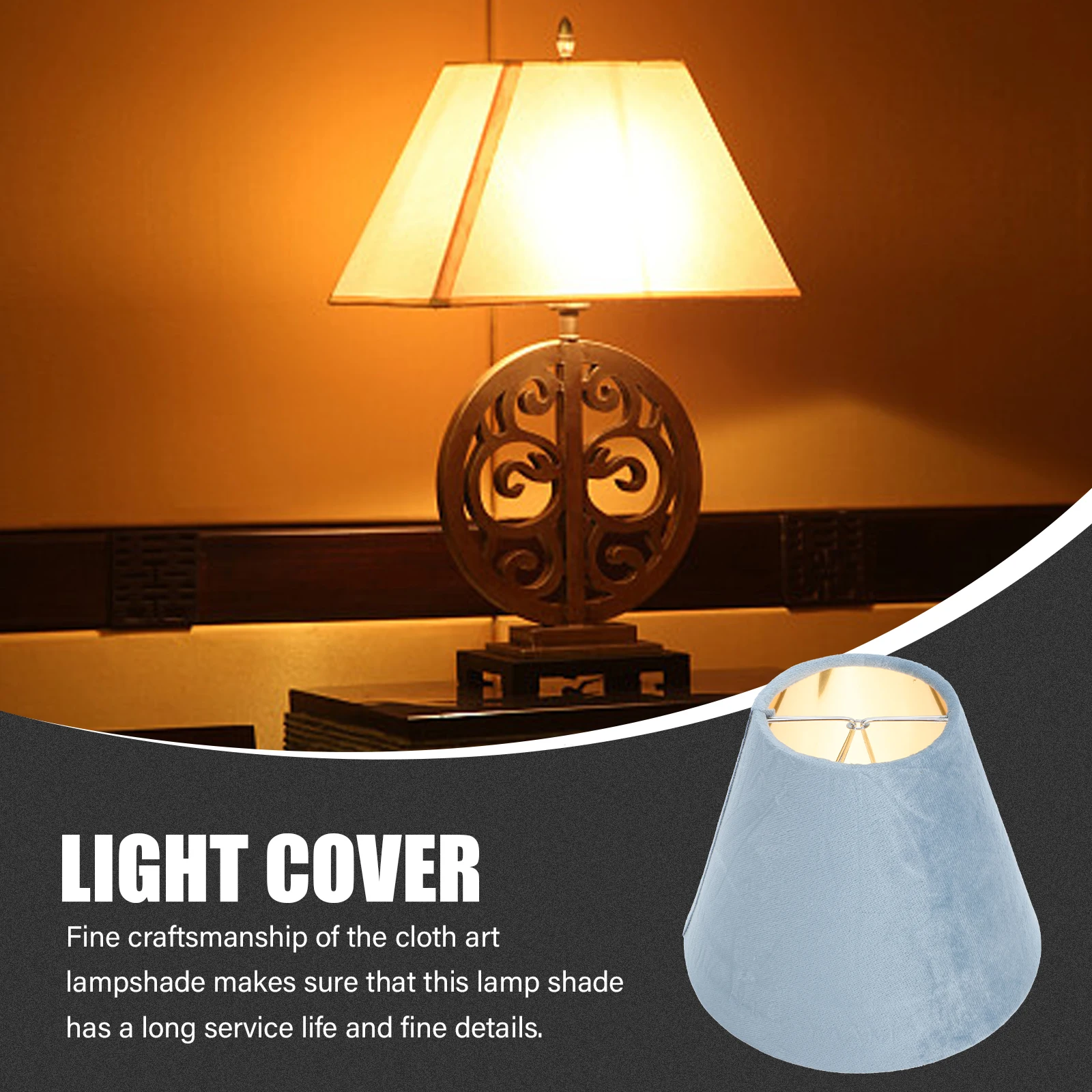 

E27 Gold Velvet Lined Cloth Lampshade 1PC Desk Lampshade Flared Fabric Shade Wear Resistant Simple Style Home Decoration Chic