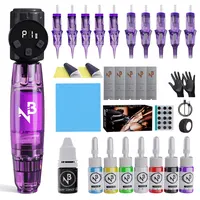 Kit de tatuaje Goldplume, Kit de pluma de tatuaje de alta potencia, Kit de máquina de tatuaje de maquillaje permanente, fuente de alimentación de tatuaje púrpura, Kit de pistola de tatuaje