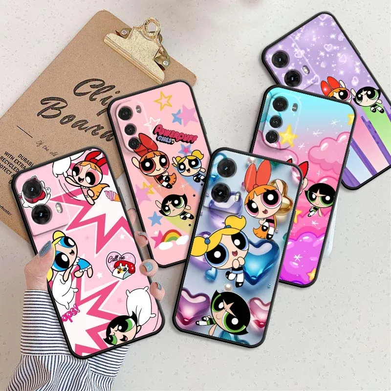 

CuteThe P-Powerpuff G-Girls Phone Case For Motorola G85 Edge 50 G24 G35 G14 G04 40 G72 G34 G31 G Stylus G54 G13 G32 5G Black