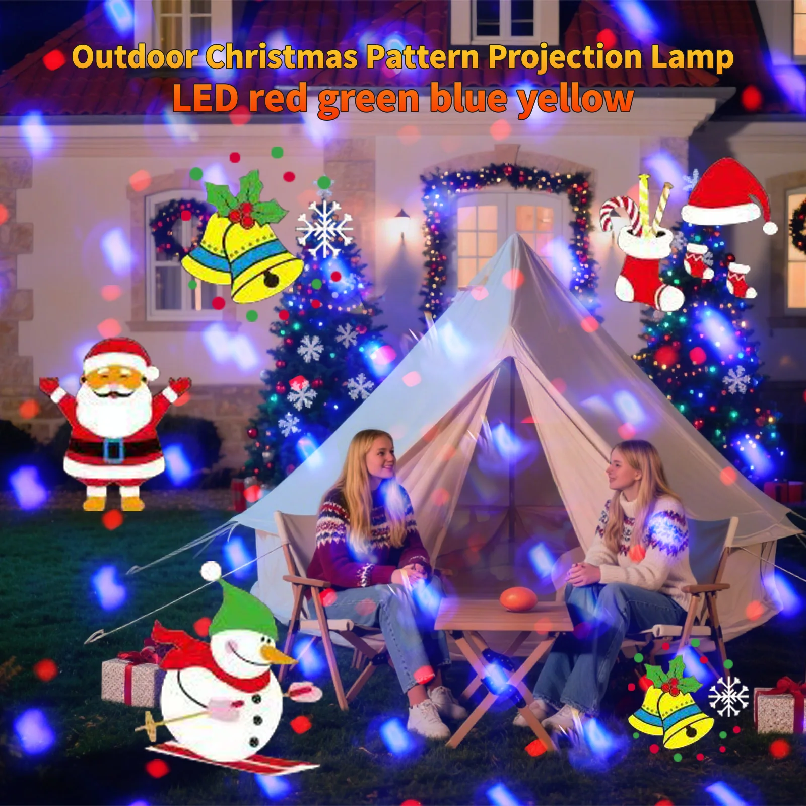 HCWE LED lights for par  Christmas Projector with Remote And Sound Control Holiday Lighting Disco DJ Light Decorative Lighting