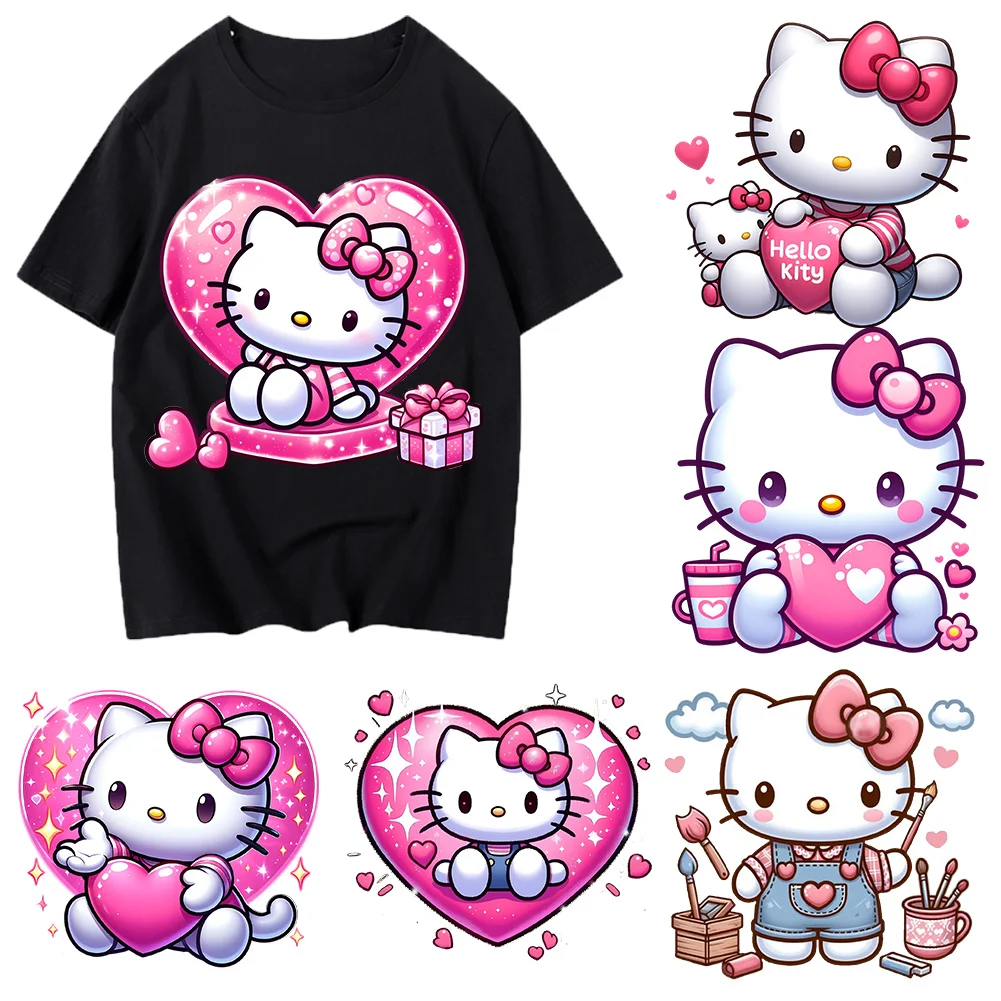S Cat Heat Transfer Sticker Easy to Apply Long-Lasting Washable UV Printing Decorative Stickers for Hoodie T-Shirts Drawstring