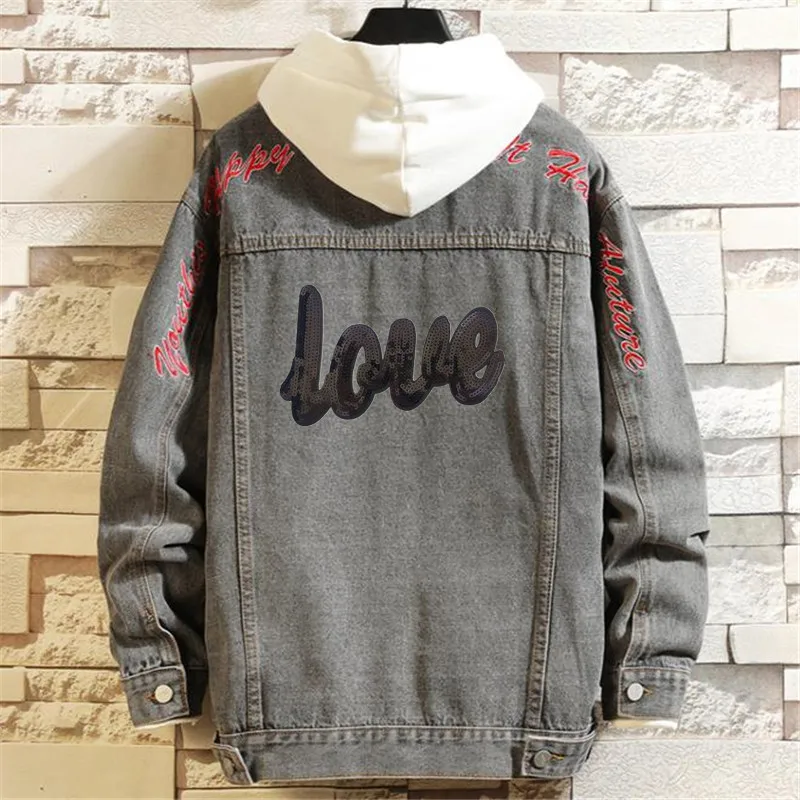 Clothing Women Shirt Top Diy Letter Patch LOVE Black White Sequins deal with it T-shirt Iron on Patches for clothes Stickers