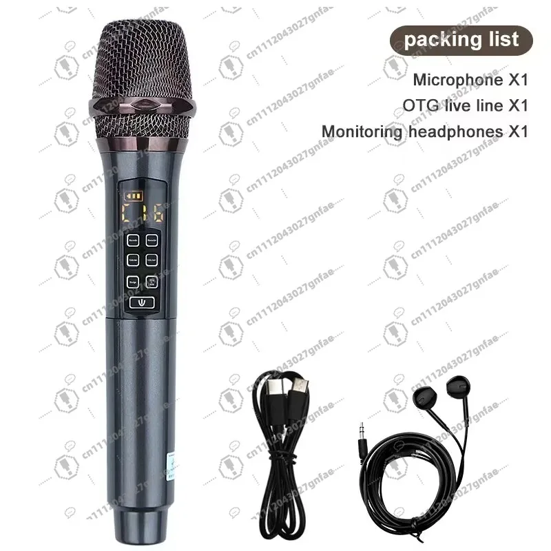 Handheld sound card microphone with reverb DSP, noise reduction, portable, suitable for live broadcasts, podcasts, YouTube