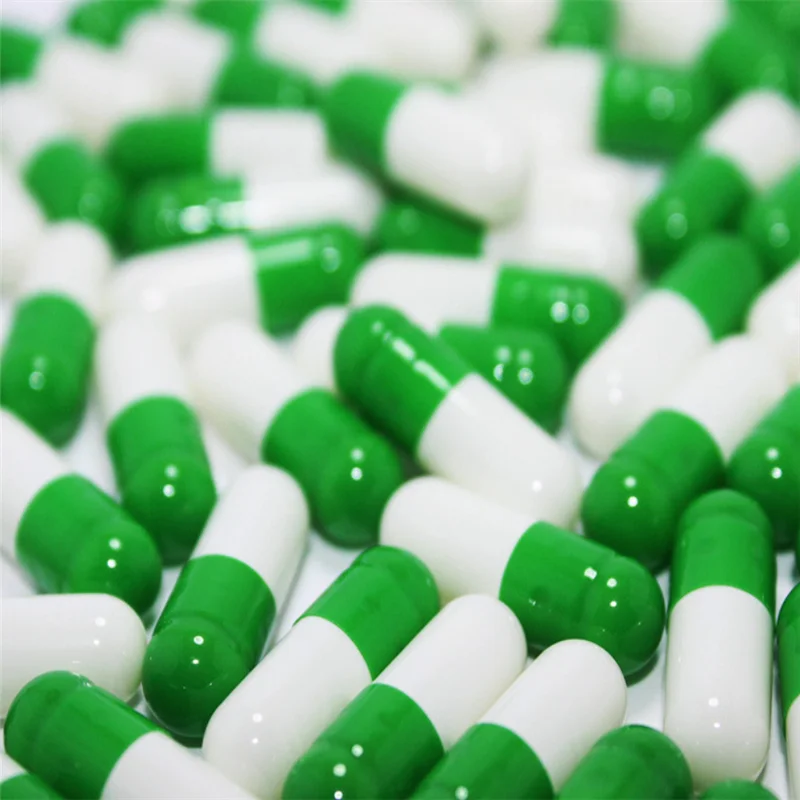 

10000pcs Green White thousand Standard Size 2# Empty Gelatin Packing Capsule Shell Hollow joined or seperated