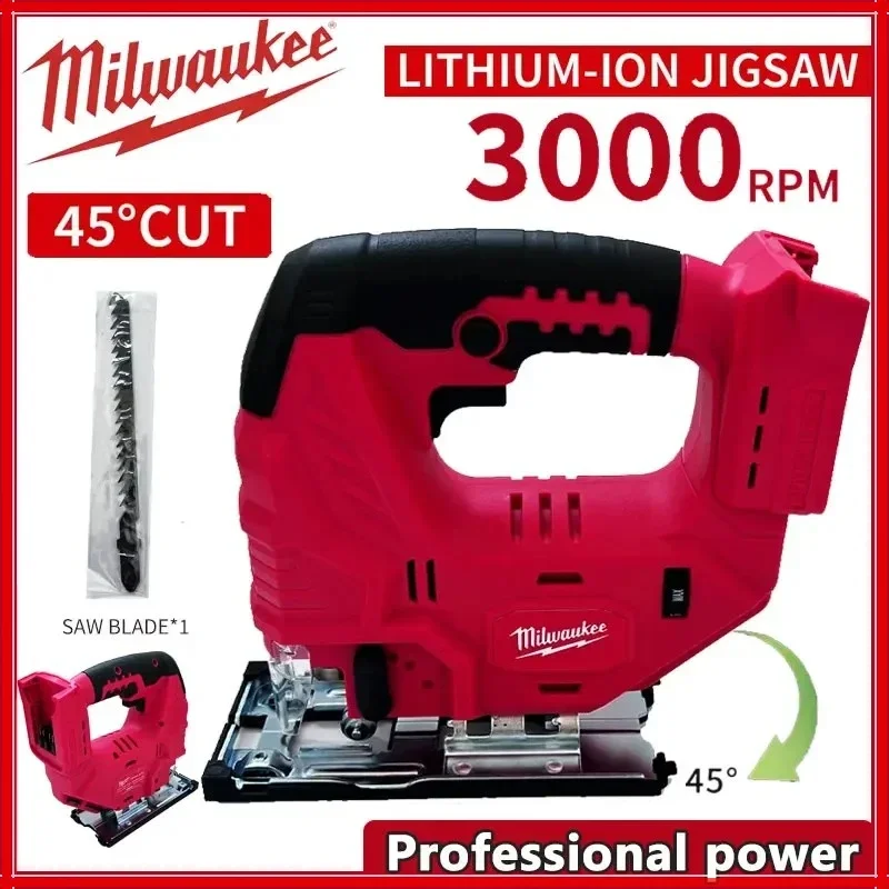 

Milwaukee 3000RPM Brushless Curve Saw Cordless Electric Jig Saw Portable Adjustable Woodworking Power Tool