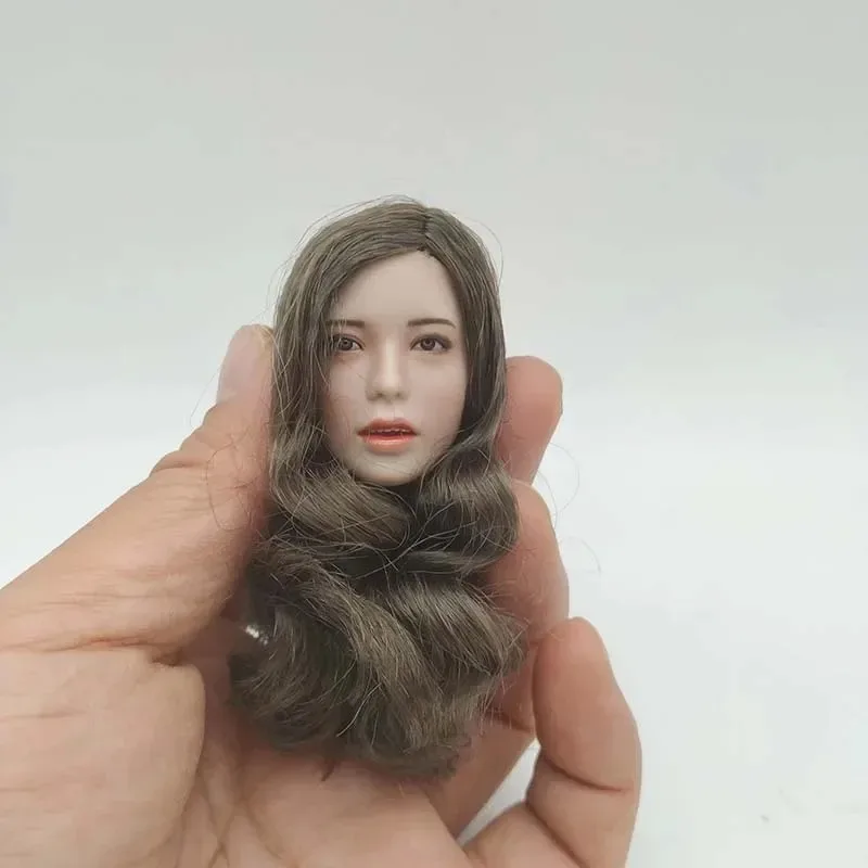 

1/6 Scale Asian Girl Head Carving Long Wave Hair Super Duck SDH023B Head Model for 12in Action Figure Toy
