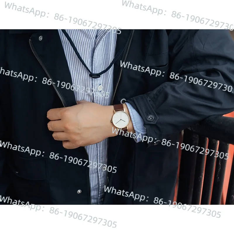 

B001 Gold Simple Swiss Movement Men's and Women's Stainless Steel Life Cutting Peripheral Watch