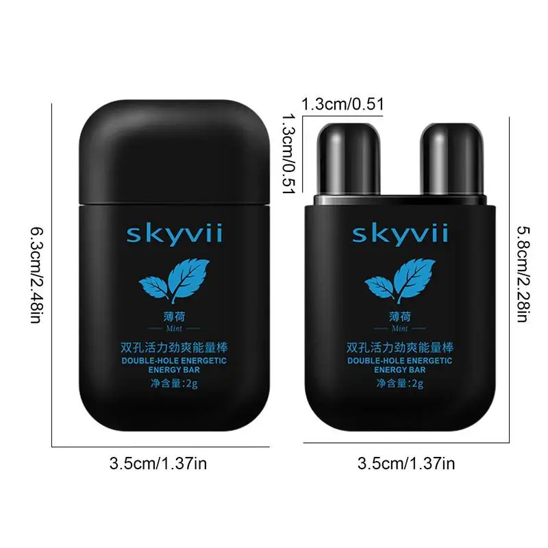 Inalador Nasal de doble orificio, barra de energía energizante de doble orificio, inhalador Nasal de aromaterapia, vapores energéticos, palo nasal