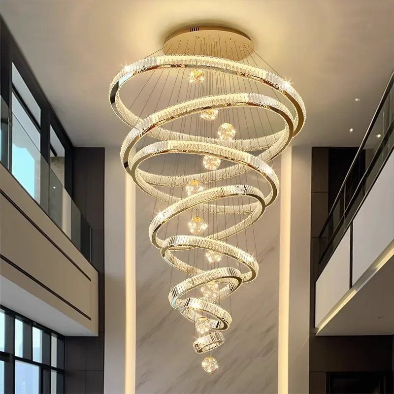 Modern home decoration crystal chandelier, stair Pendant lamp, living room Pendant lights, interior lighting