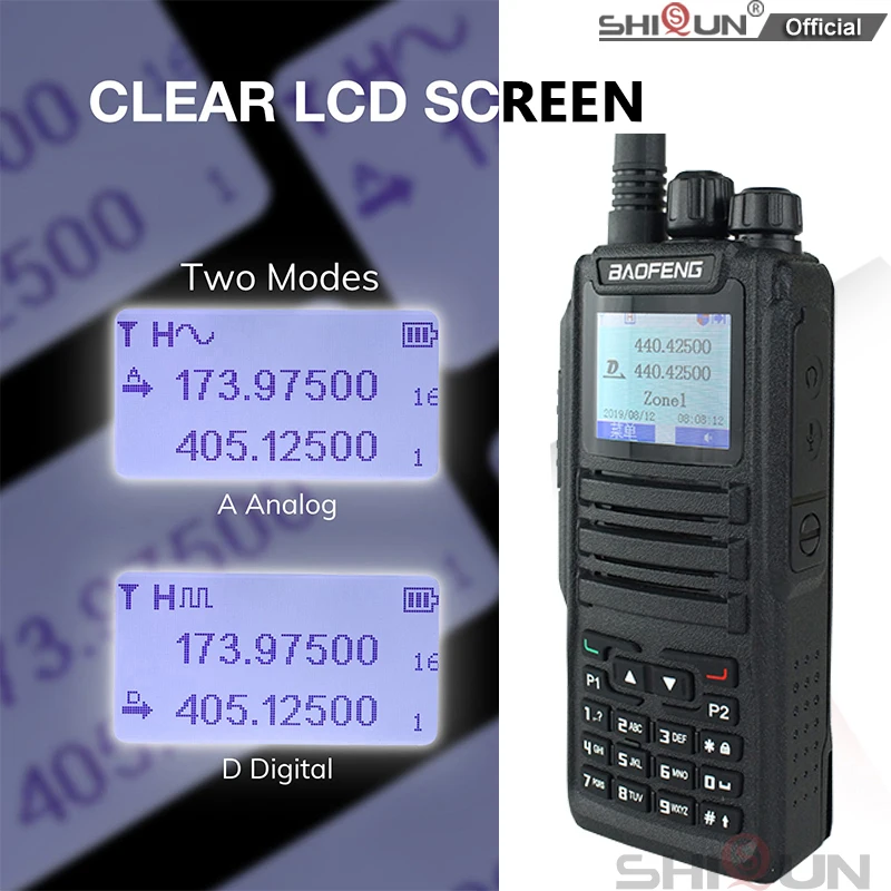 Baofeng DMR DM-1701 Walkie Talkie Open GD77 Dual Mode Analog/Digital Two Way Radio Tier1+2 Dual Time Slot Ham Dual Band FM Radio