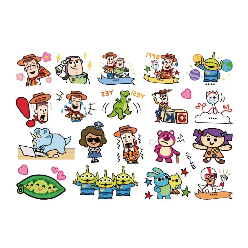 2026 BRANDNEU Toy5 Story temporäre Tattoo-Aufkleber, niedliches Cartoon-Design für Kinderpartys, Cosplay, ideales Geburtstagsgeschenk für Kinder – Detail 6