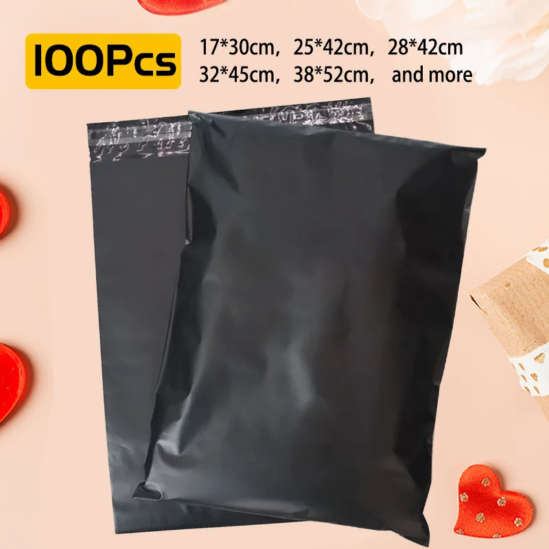 White Poly Mailers Shipping Bags bulk 100pcs Black Mailing Envelopes Self Adhesive Plastic for Clothes Small Business Supplies