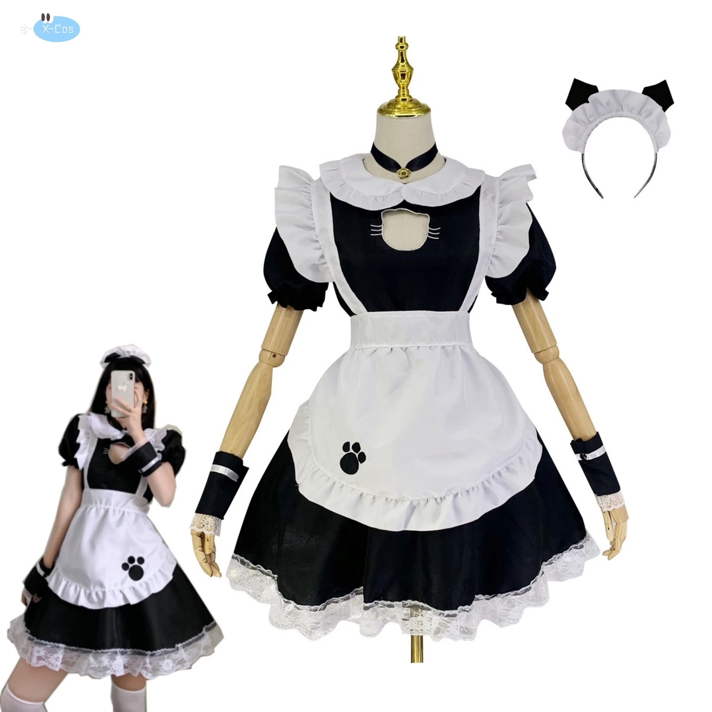 Lolita Servo Kawaii Vestido de Avental para Mulheres, Lingerie Sexy, Uniforme de Palco, Anime Japonês Show Cosplay Traje de Alta Qualidade