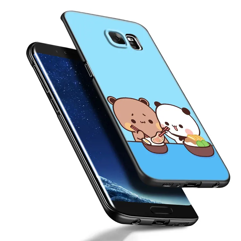 Cute BuBu DuDu Black Silicone Phone Case For Samsung Galaxy S23 S21 S20 FE S24 S22 Ultra S10E S10 S9 S8 Plus