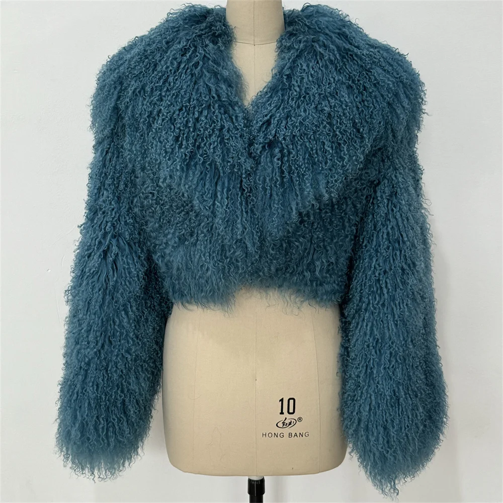 40 سنتيمتر طول الشارع الشهير معاطف جلد الغنم المنغولية الحقيقية النساء الأغنام سترات من الفرو Fuflly كم طويل قصير معاطف الفرو شتاء دافئ