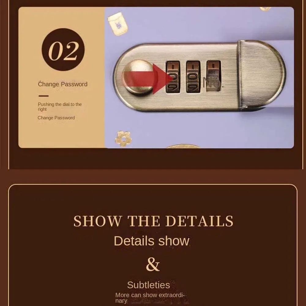 With Password Lock Saving Money Binder Wallet Storage PU Leather Budget Binder with Lock Handbook Cash Envelopes