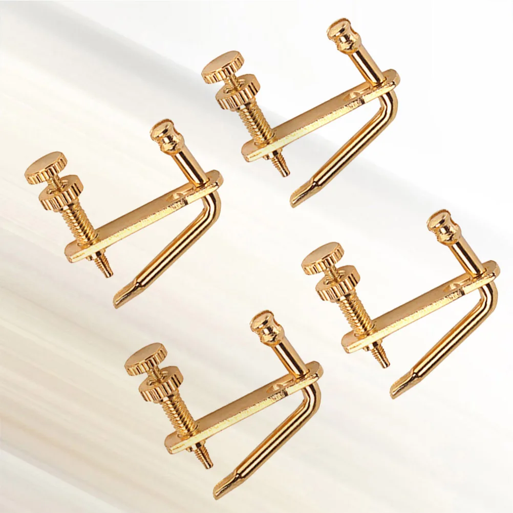 

4pcs Violin String Adjuster Golden Metal Fine Tuner Non-Slip Groove Smooth Adjustment High Gloss Durable Small Parts Accessories