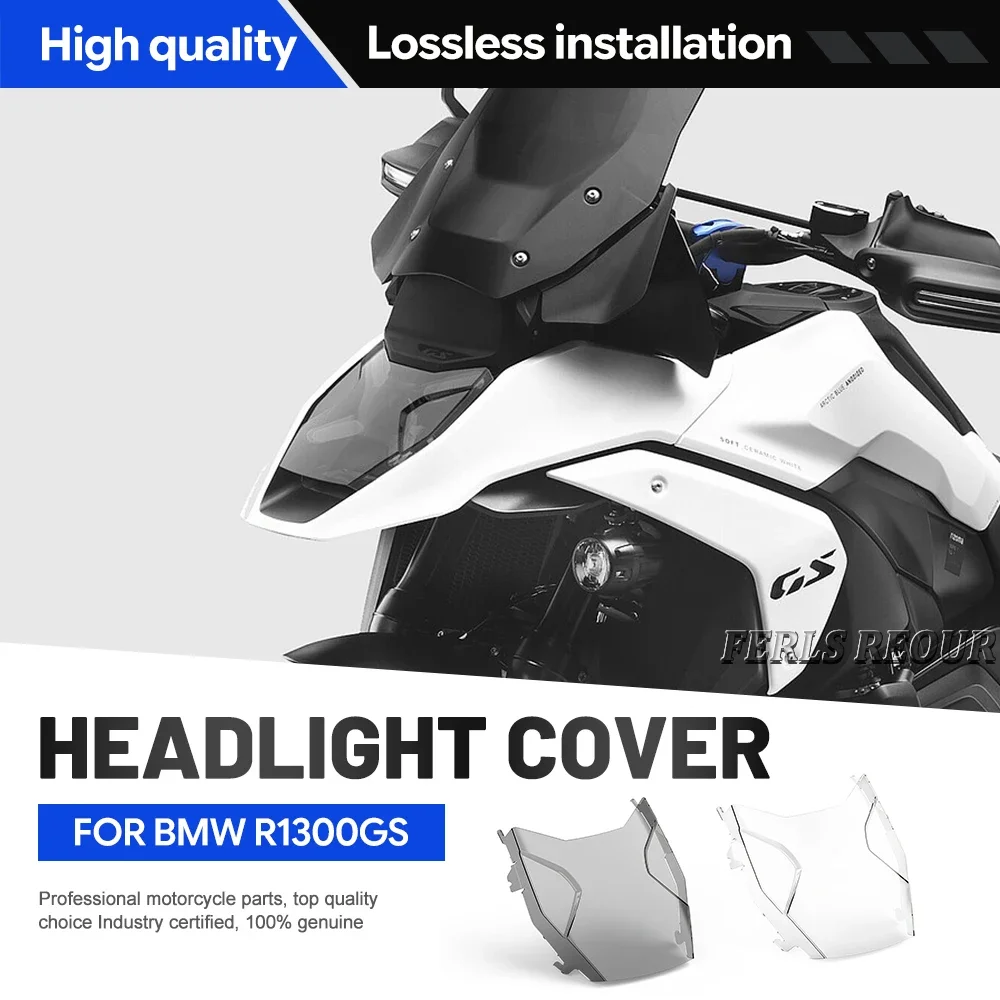 Motorcycle parts for BMW R 1300 GS, R1300GS, R1300GS, R1300 GS (2023, 2024, 2025): Headlight cover, protective cover.