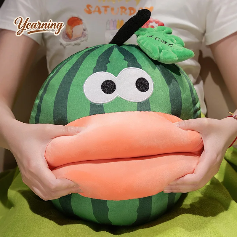 

Cute Watermelon Pillow Blanket 2 In 1 Office Nap Cushion Air Conditioning Blanket Ugly Cute Lumbar Pillow Sofa Backrest