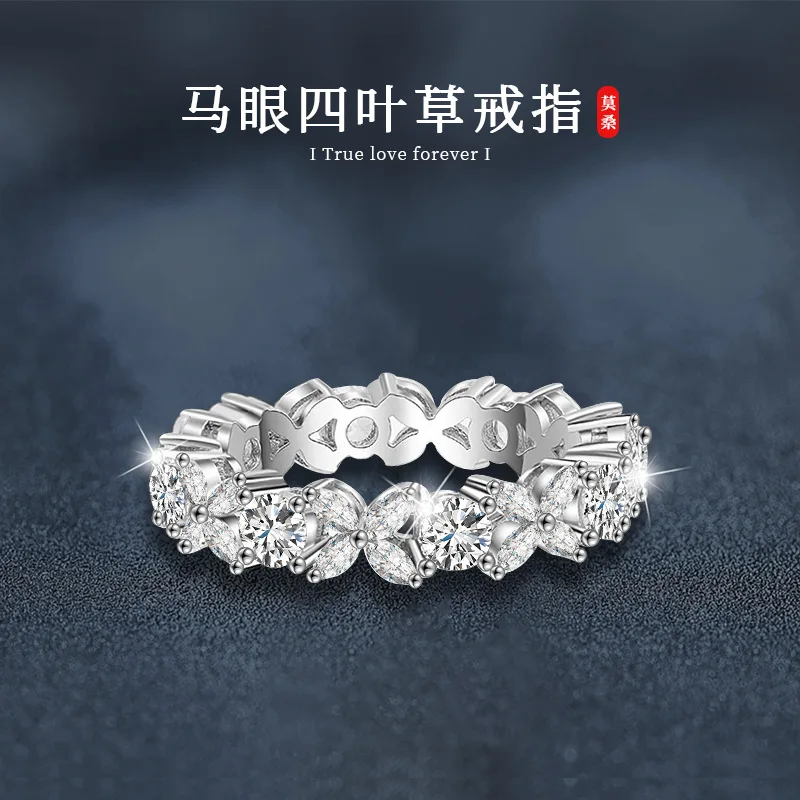 

Оптовое классическое кольцо с муассанитом огранки «маркиз» для женщин, высококачественное кольцо из стерлингового серебра 925 пробы в модном корейском стиле