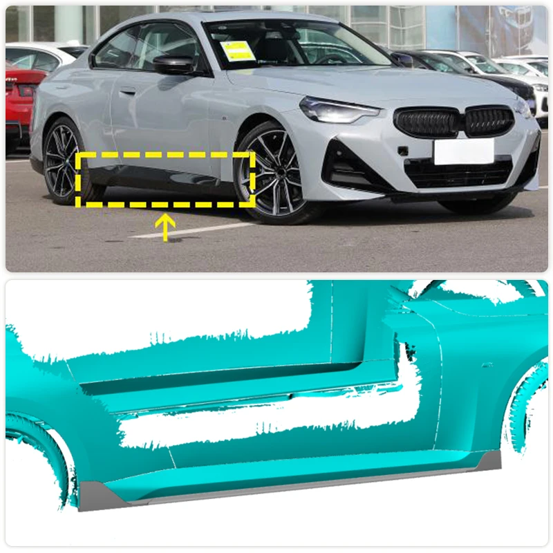 Carbon Fiber Car Side Skirts Extensions For BMW 2 Series G42 M Sport Coupe 2-Door 2022 2023 Door Bumper Skirts Apron Body Kits