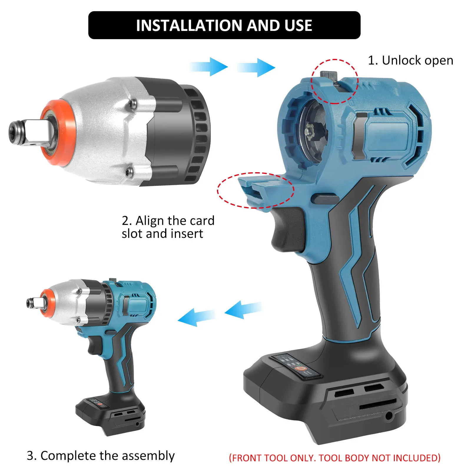 1/4Inch 1/2Inch Double Chuck Power Tool Accessories Impact Wrench Accessories High-Torque Electric Impact Drill Impact Wrench