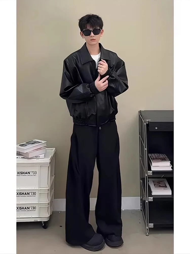 

Кожаная куртка Cleanfit Ort Bla для мужчин, стиль пилота/байкера, американский стиль, свободный крой, молодежный образ