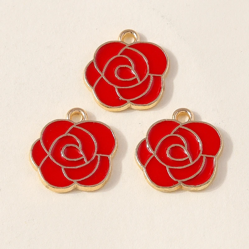 20 Stück modische, farbenfrohe Emaille-Blumen-Anhänger für die Schmuckherstellung, geeignet für Ohrringe, Halsketten, Armbänder und DIY-Bastelarbeiten. – Detail 12