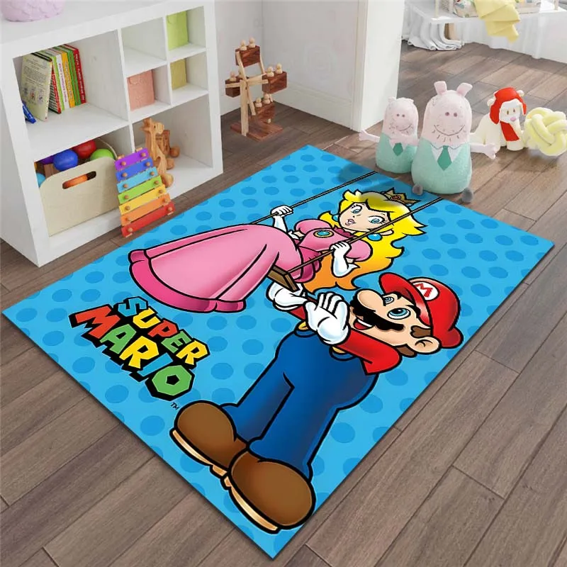 Super Mario Princess Peach Print Carpet Rug for Home Living Room Bedroom Sofa Doormat Decor Non-slip Floor Mat Girls Room Decor