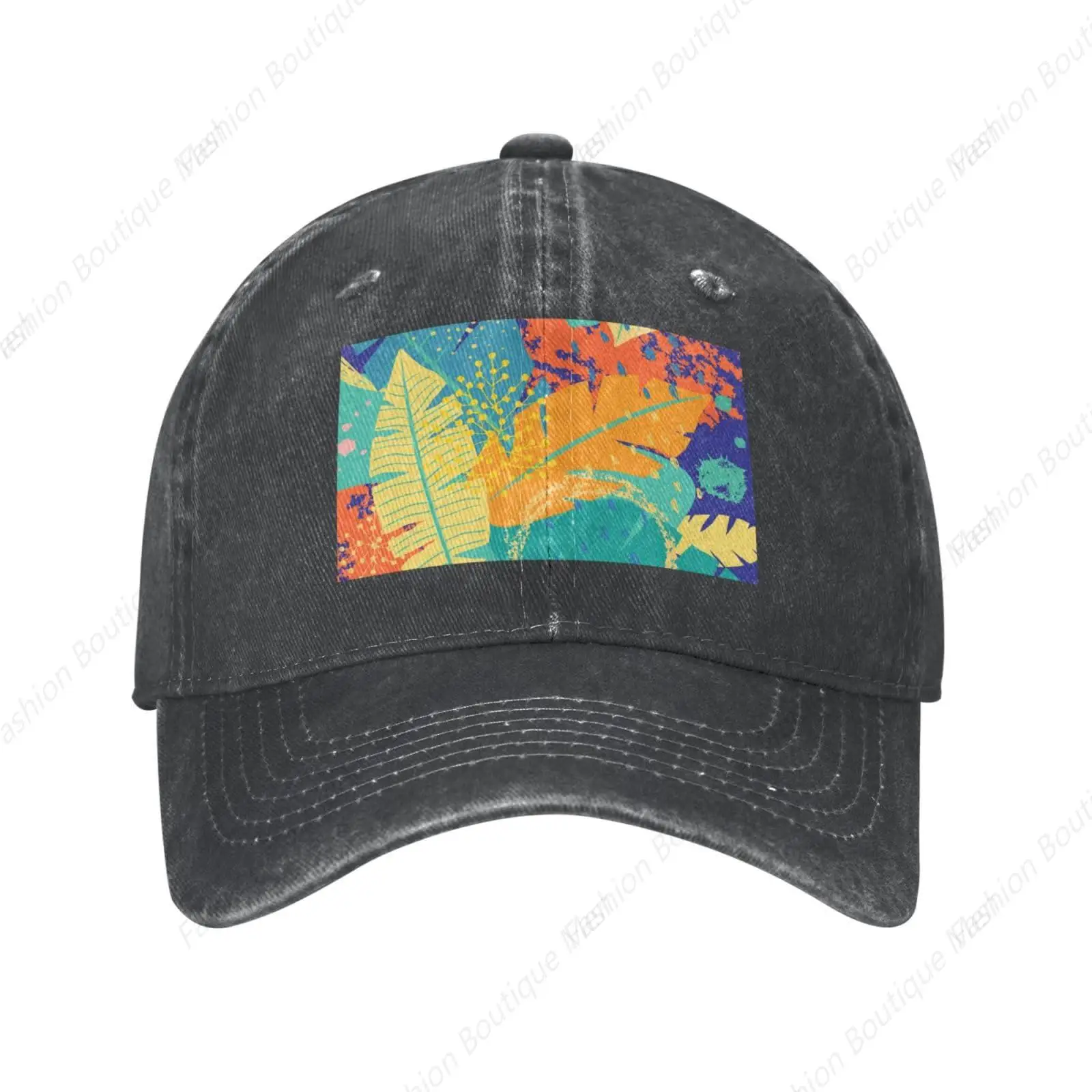 Hot-Selling Flowers And Tropical Leave Printing Sunscreen Cowboy Hat Peaked Caps Baseball Caps Trucker Hat Men Women Fashion Cap