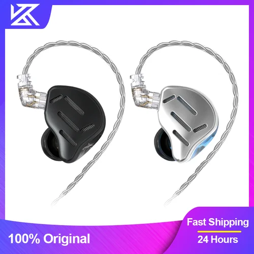 Imagen 1 del producto KZ ZAX 7BA + 1DD auriculares con cable, tecnología híbrida, 16 unidades, HiFi, Monitor de oído, tapones para los oídos, cancelación de ruido, auriculares de música