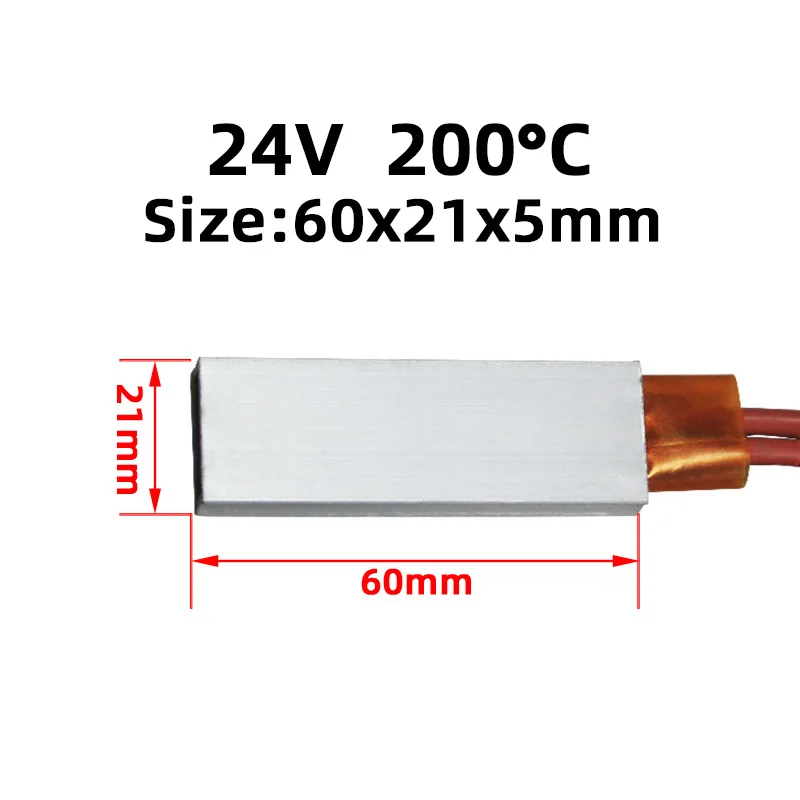 60x21mm 24V 200°C AC DC Ptc Ceramic Heating Element Heat Resistor Plate Aluminum Incubator Parts Hair Dryer Heating Element