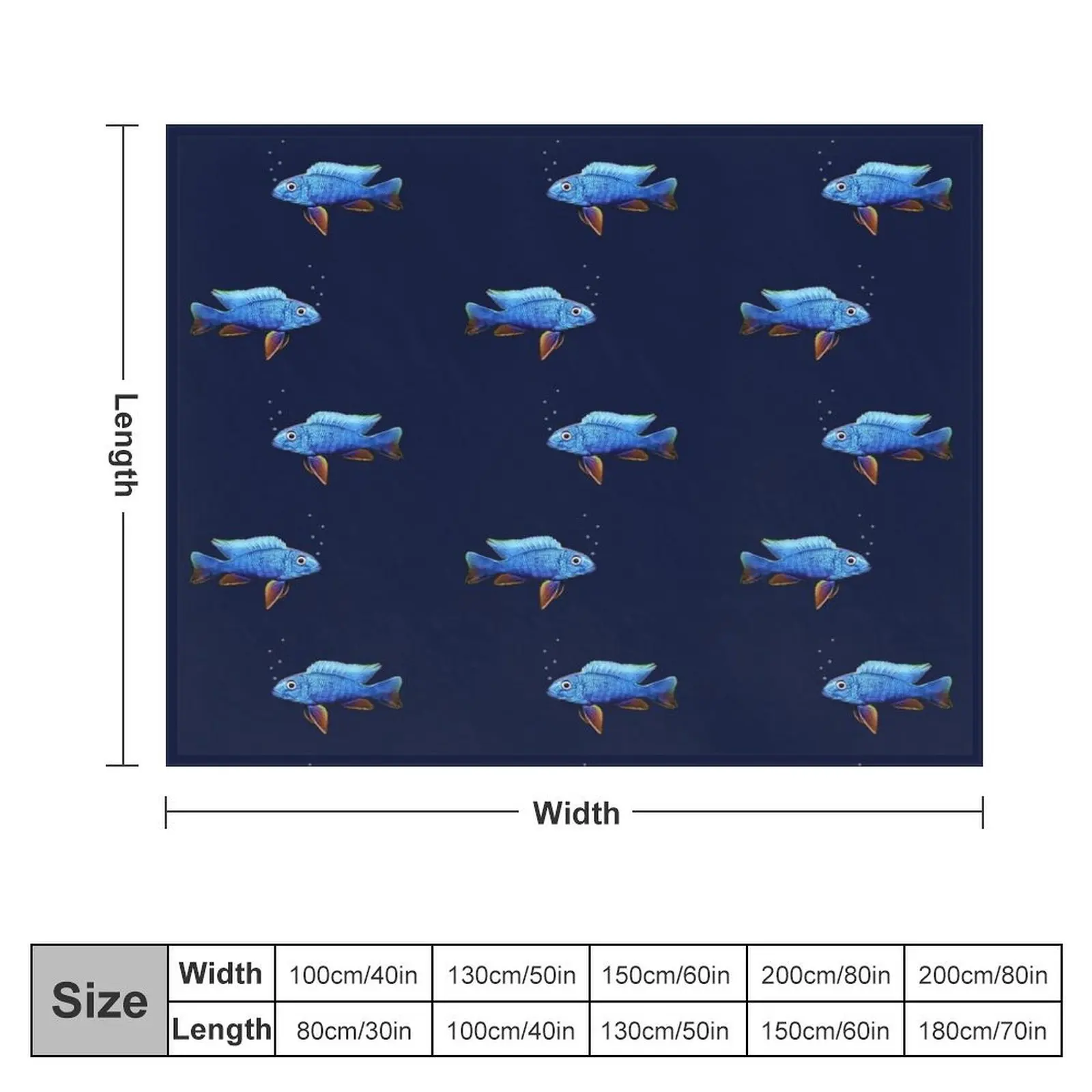 African Cichlid Fish Throw Blanket Summer Camping Softest Bed Fashionable Blankets