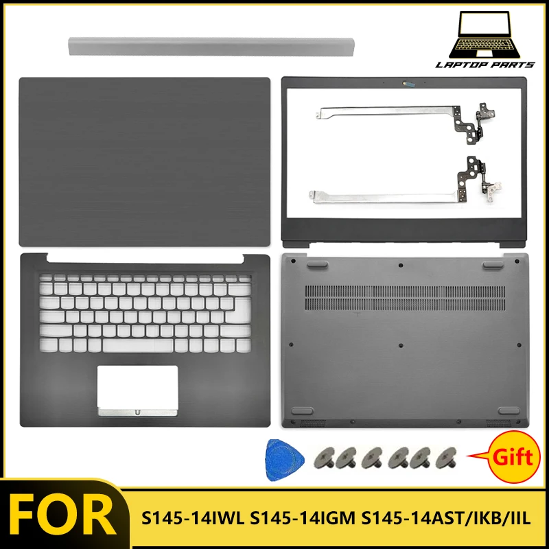 Nuevo para Ideapad S145-14IWL S145-14IGM S145-14AST S145-14IKB/14IIL cubierta trasera LCD para portátil bisagras de bisel frontal cubierta inferior con reposamanos
