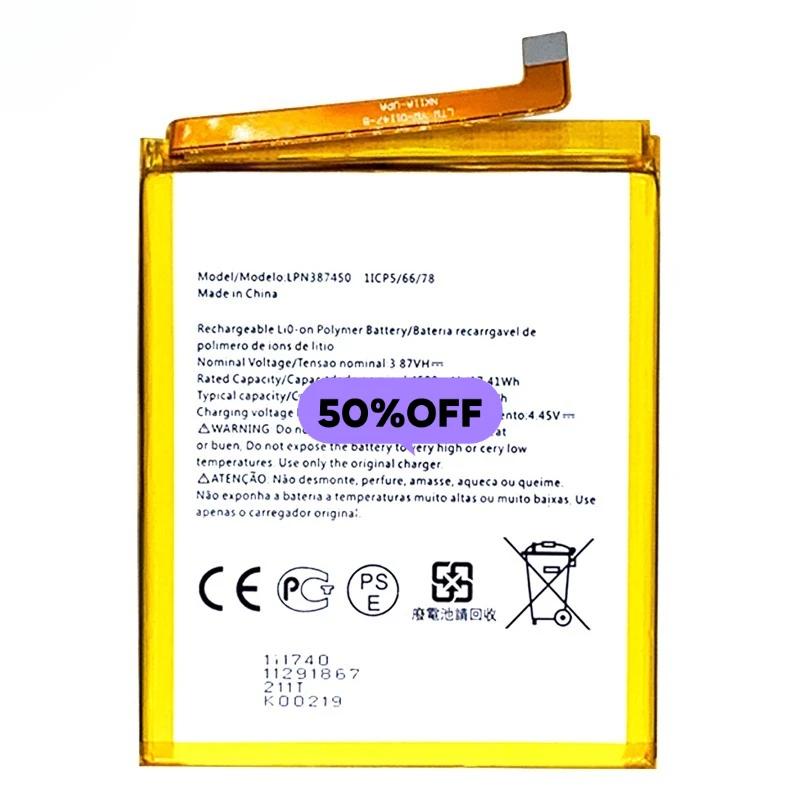 LPN387450 para Nokia XR20/TA-1368/TA-1362 Batería para teléfono de alta calidad y alta capacidad Reemplazo Batería Grado A con herramientas 5