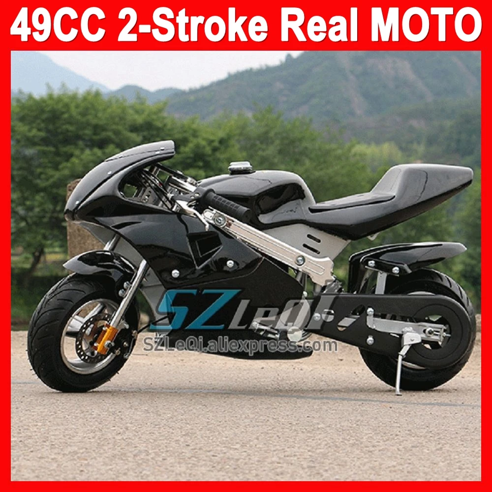 49CC 2-Stroke Gasoline MINI Motorcycle Street Sports Racing Small Pocket Bikes Children Boys Girls Child Men Birthday Gifts MOTO