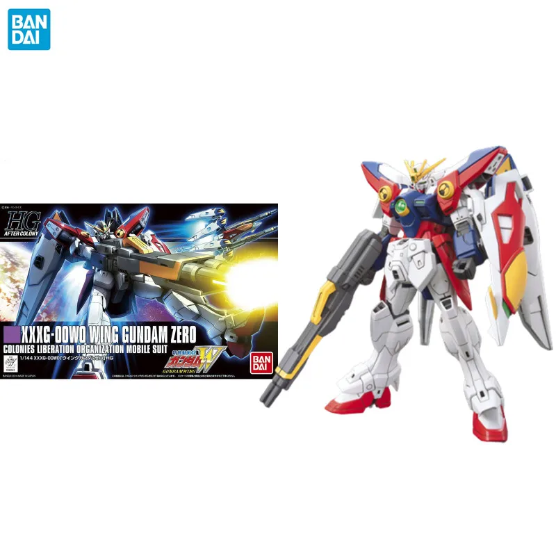 

Bandai Original GUNDAM HGUC XXXG-00W0 Wing Gundam Zero EW 1/144 Anime Action Figure Assembly Toys Collectible Gifts For Children