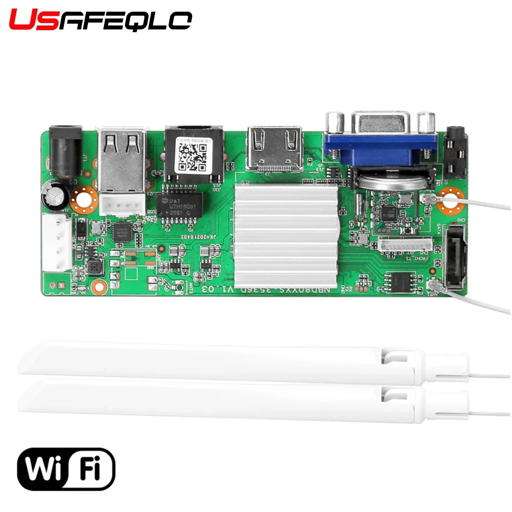 NVR wifi board 4CH/5MP 8CH/3MP Security Video Recorder H.265+ Wifi NVR Human Face Detection Support TF Card SSD PTZ wifi camera