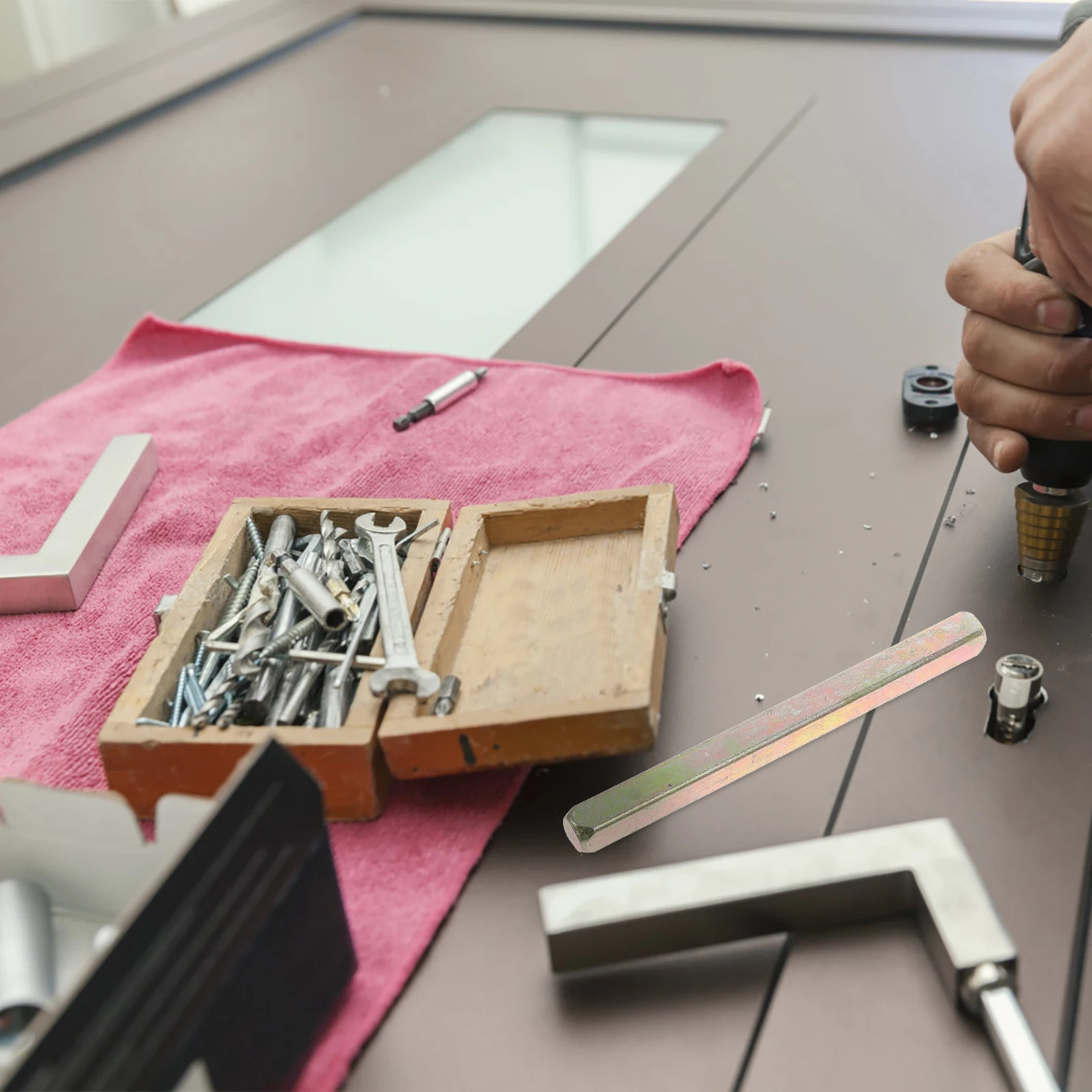 

2pcs Door Bar 8.5Cm Replacement Square For Vintage Door Handle Straight Knob Spindle Long Spindle Hardware Accessory