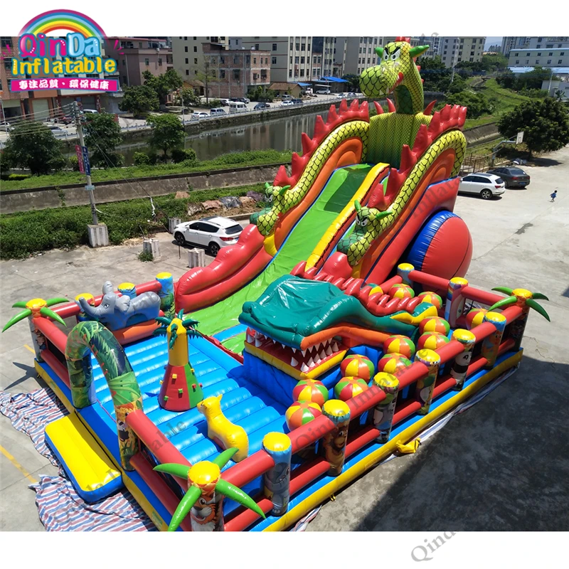 Castillo inflable grande de 17x11M para niños, castillo saltador, soplador de aire libre, casa inflable