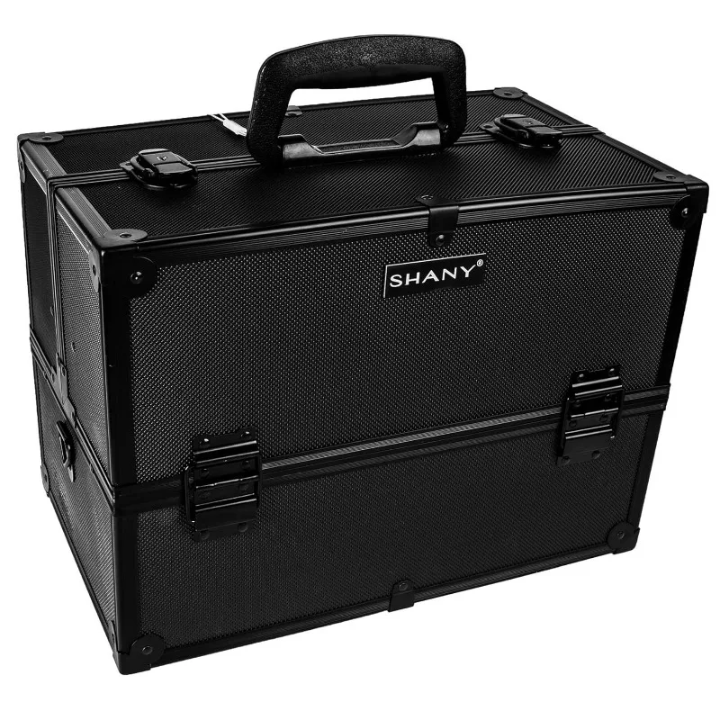 SHANY Essential Pro Makeup Train Case Cosmetic Box Portable Makeup Case Cosmetics Beauty Organizer Jewelry Storage with Locks, M